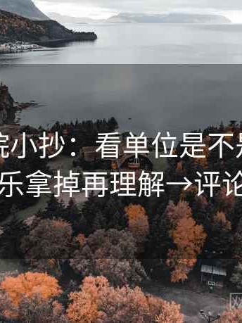 星空影院小抄：看单位是不是漏写→做把配乐拿掉再理解→评论也能用