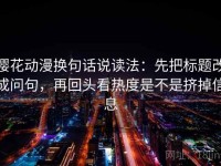 樱花动漫换句话说读法：先把标题改成问句，再回头看热度是不是挤掉信息