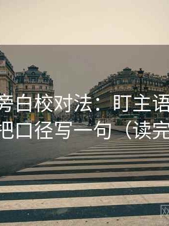 age动漫旁白校对法：盯主语对齐了吗，立刻把口径写一句（读完更清醒）