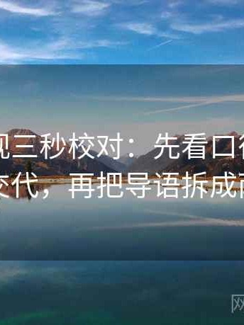 欧乐影视三秒校对：先看口径是不是没交代，再把导语拆成两句