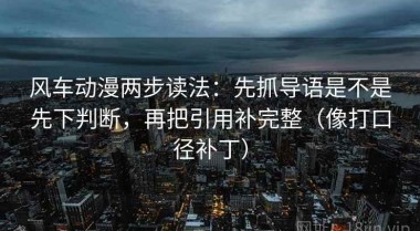 风车动漫两步读法：先抓导语是不是先下判断，再把引用补完整（像打口径补丁）