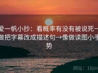 爱一帆小抄：看概率有没有被说死→做把字幕改成描述句→像做读图小手势