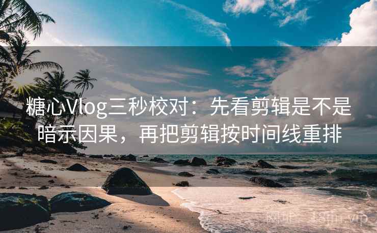 糖心Vlog三秒校对:先看剪辑是不是暗示因果,再把剪辑按时间线重排 糖心Vlog三秒校对:先看剪辑是不是暗示因果,再把剪辑按时间线重排